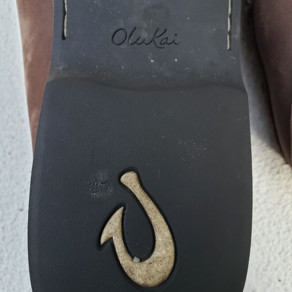 EUC OluKai brown suede moccasin loafers - Picture 9 of 10